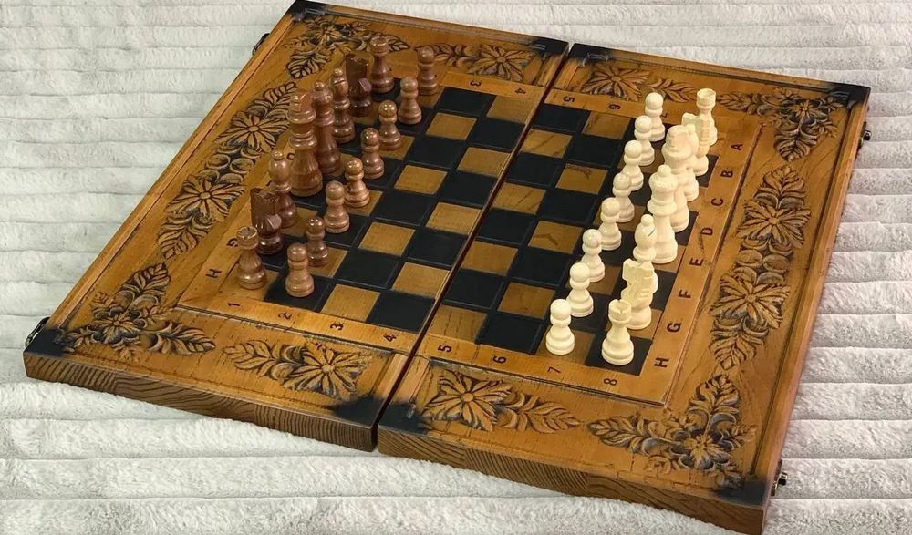 Шахматы 3в1 из дерева